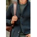 MEN'S RETRO DARK GREEN KNITTED JACKET