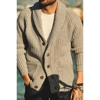 Men's Autumn And Winter Sweater Long Sleeve Slimming Cardigan Lapel